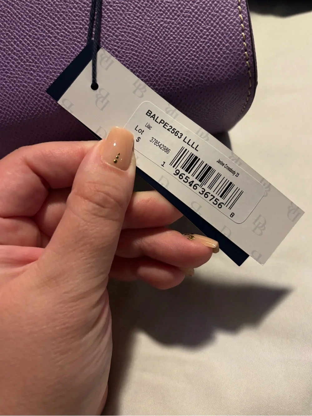 Dooney & Bourke Lavender Purple Pebbled Leather Crossbody - Picture 5 of 7